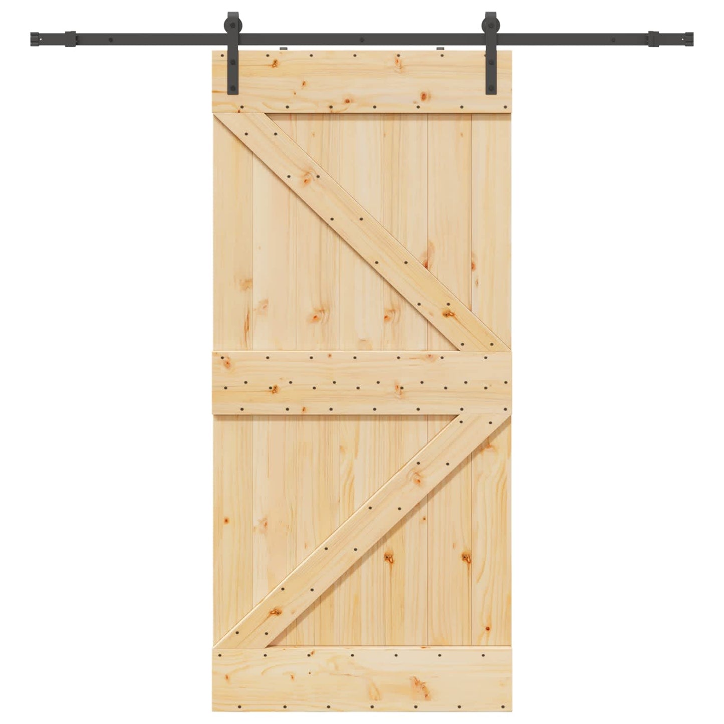 vidaXL Συρόμενη Πόρτα NARVIK 90 x 210 εκ (213,5 εκ) Φυσικό και Μαύρο