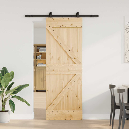 vidaXL Συρόμενη Πόρτα NARVIK 70 x 210 εκ (152,5 εκ) Φυσικό και Μαύρο