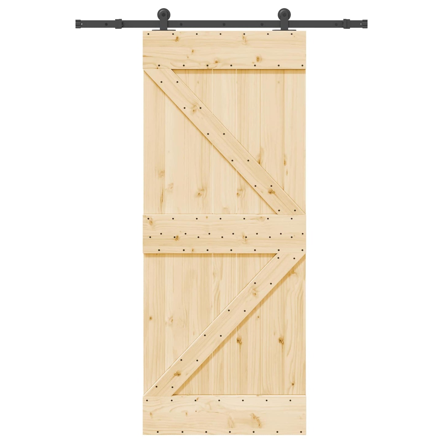 vidaXL Συρόμενη Πόρτα NARVIK 85 x 210 εκ (152,5 εκ) Φυσικό και Μαύρο
