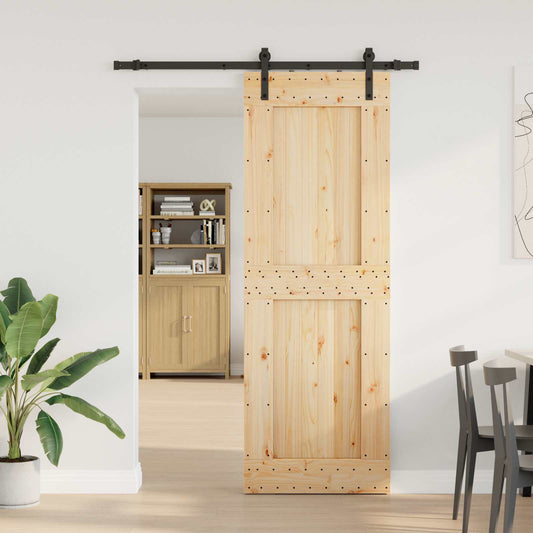 vidaXL Συρόμενη Πόρτα NARVIK Φυσικό και Μαύρο 80 x 210 εκ (152,5 εκ)