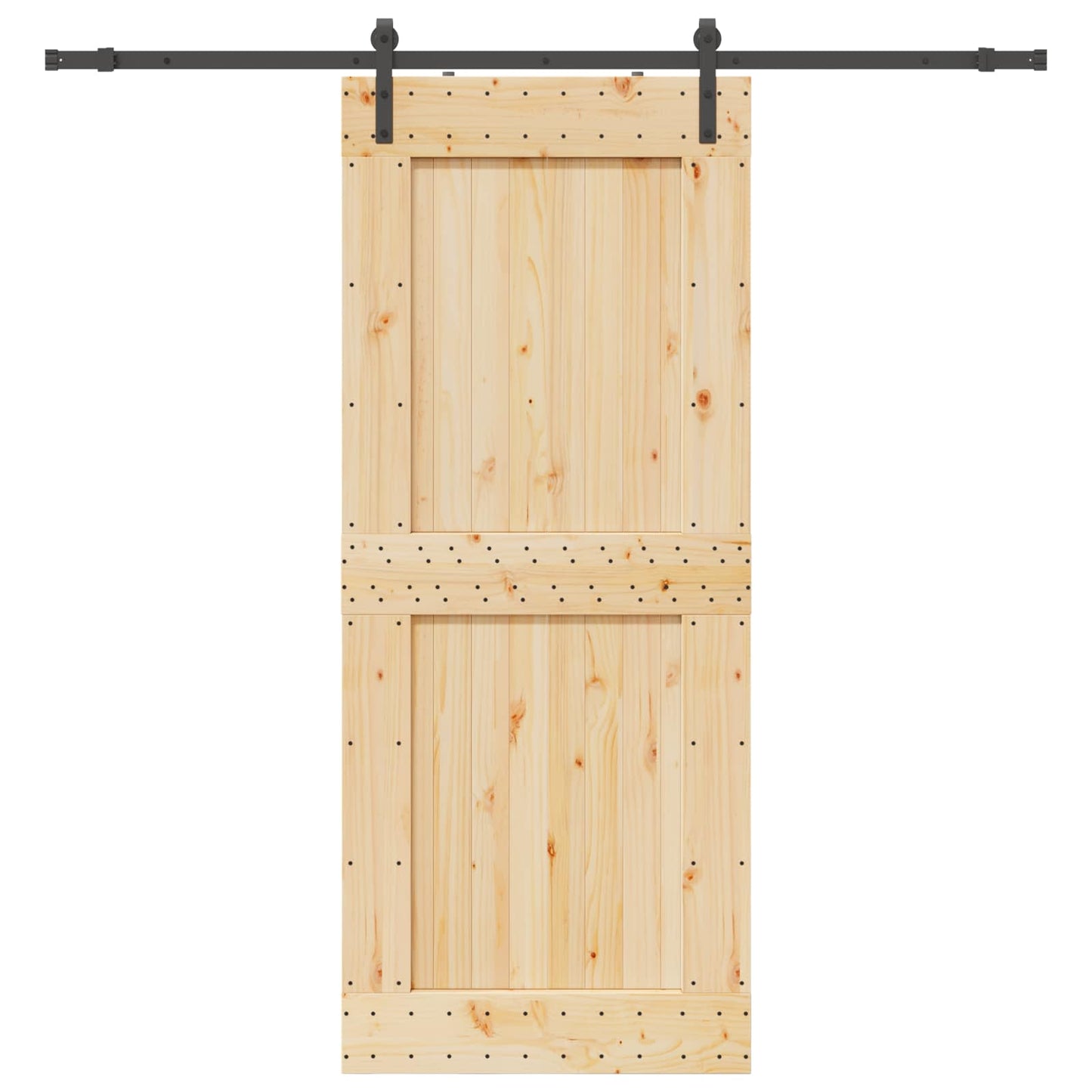 vidaXL Συρόμενη Πόρτα NARVIK 95 x 210 εκ (213,5 εκ) Φυσικό και Μαύρο