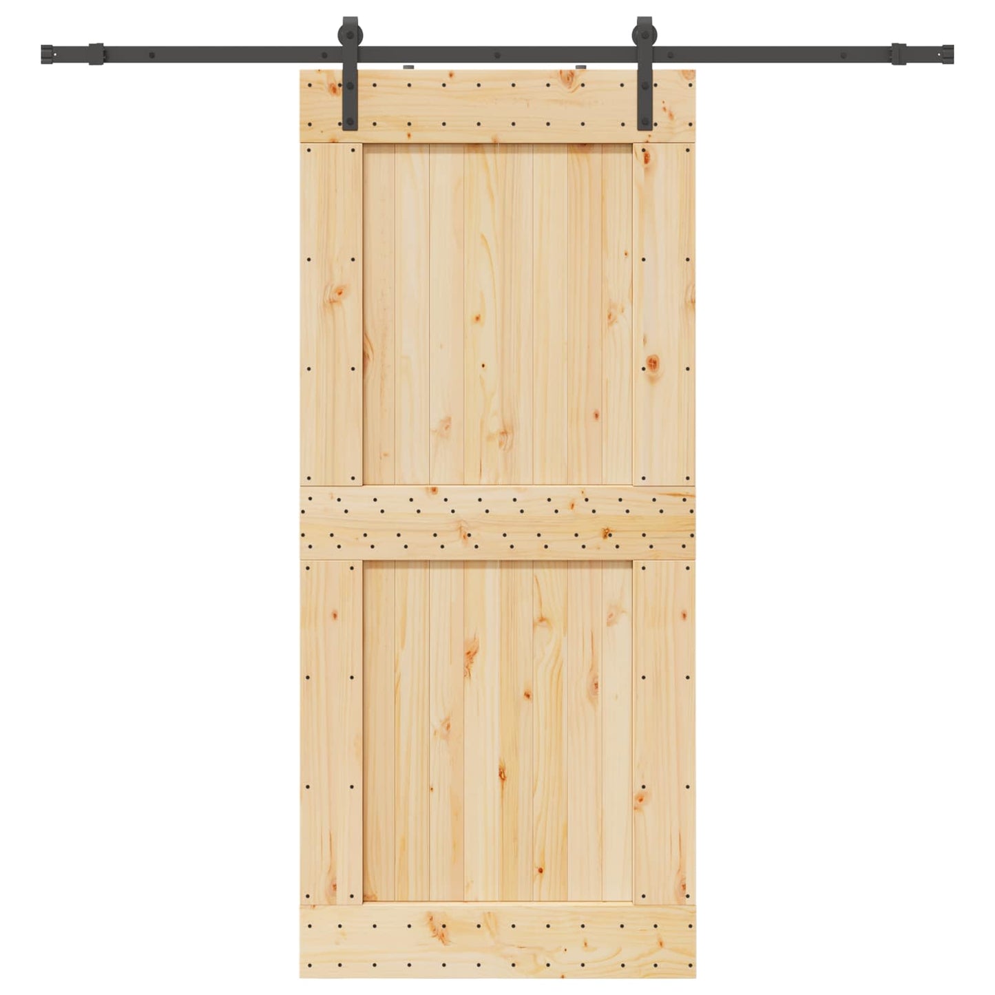 vidaXL Συρόμενη Πόρτα NARVIK 100 x 210 εκ (213,5 εκ) Φυσικό και Μαύρο