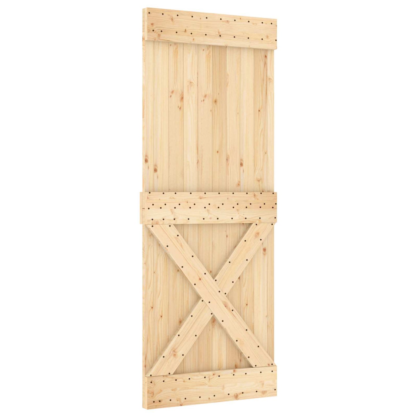 vidaXL Συρόμενη Πόρτα NARVIK Φυσικό και Μαύρο 80 x 210 εκ (152,5 εκ)