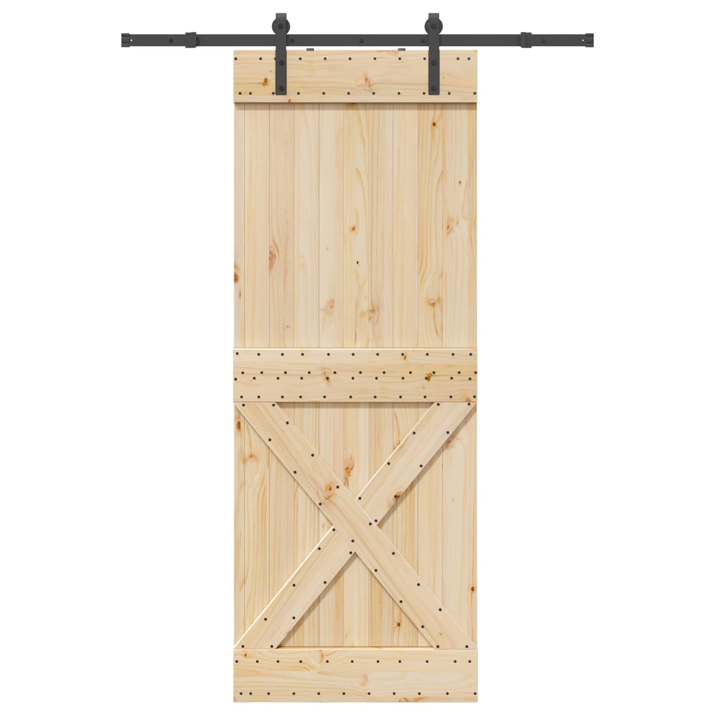 vidaXL Συρόμενη Πόρτα NARVIK 85 x 210 εκ (152,5 εκ) Φυσικό και Μαύρο