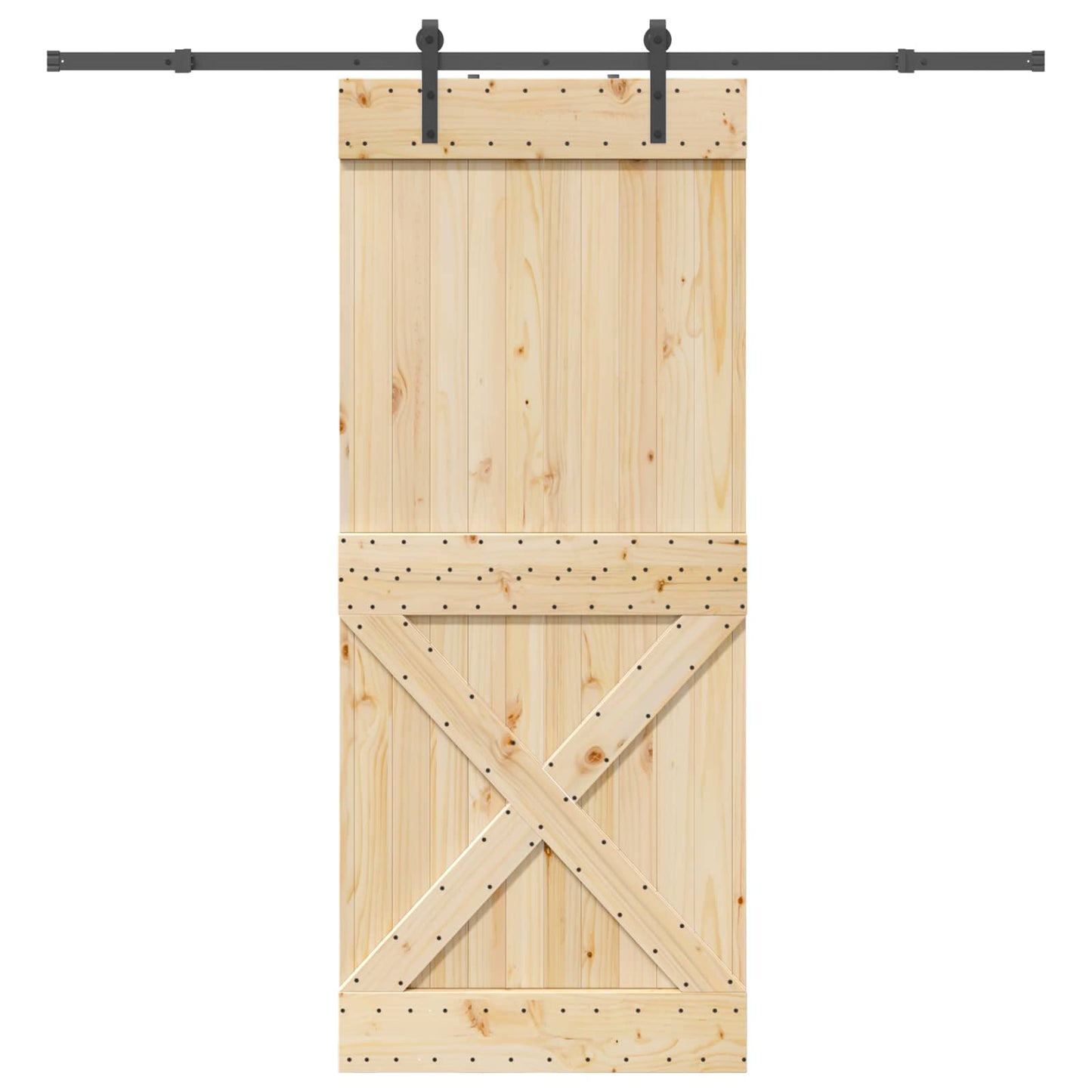 vidaXL Συρόμενη Πόρτα NARVIK 95 x 210 εκ (213,5 εκ) Φυσικό και Μαύρο