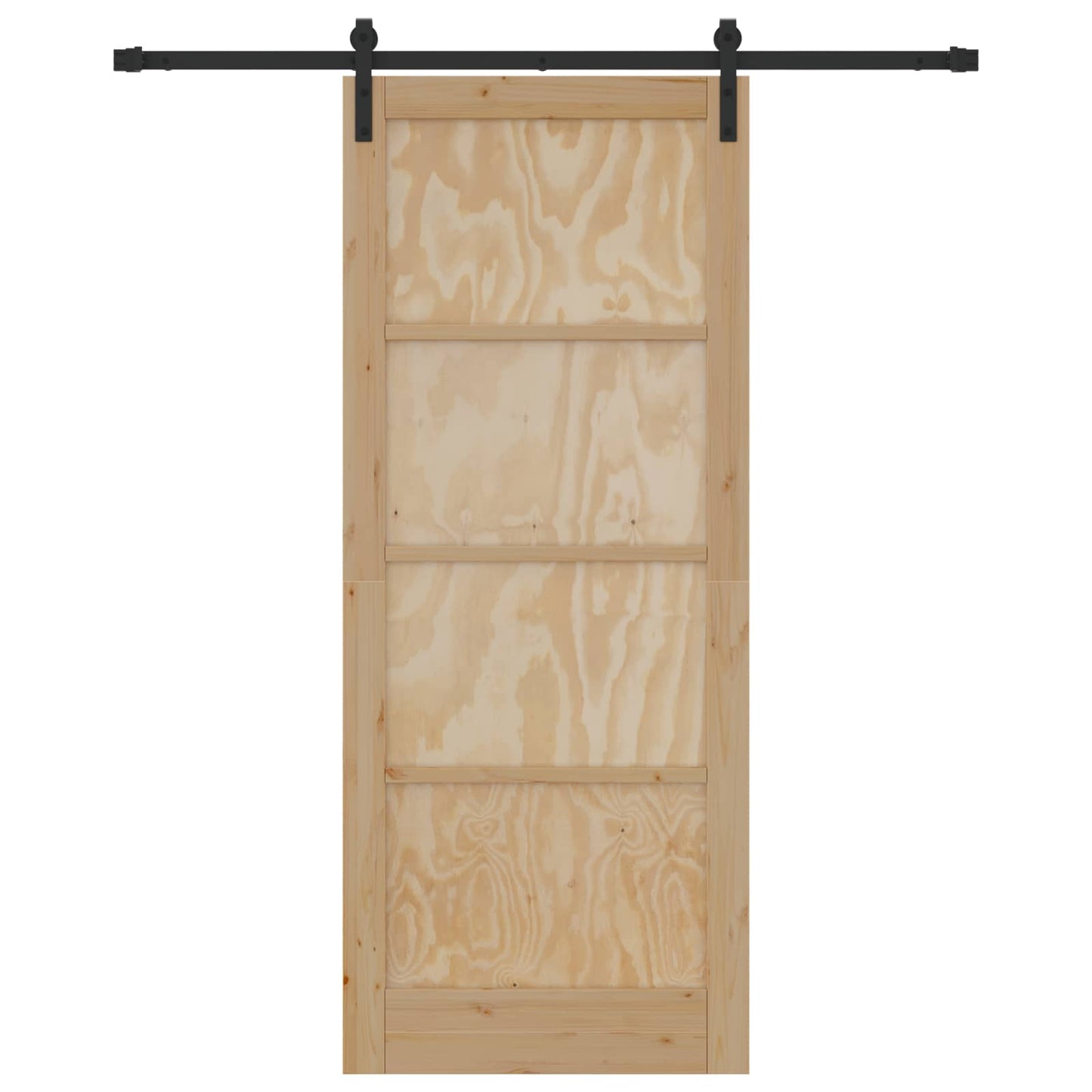 vidaXL Συρόμενη Πόρτα 86 x 211 cm Μασίφ Ξύλο Πεύκου Φυσικό και Μαύρο
