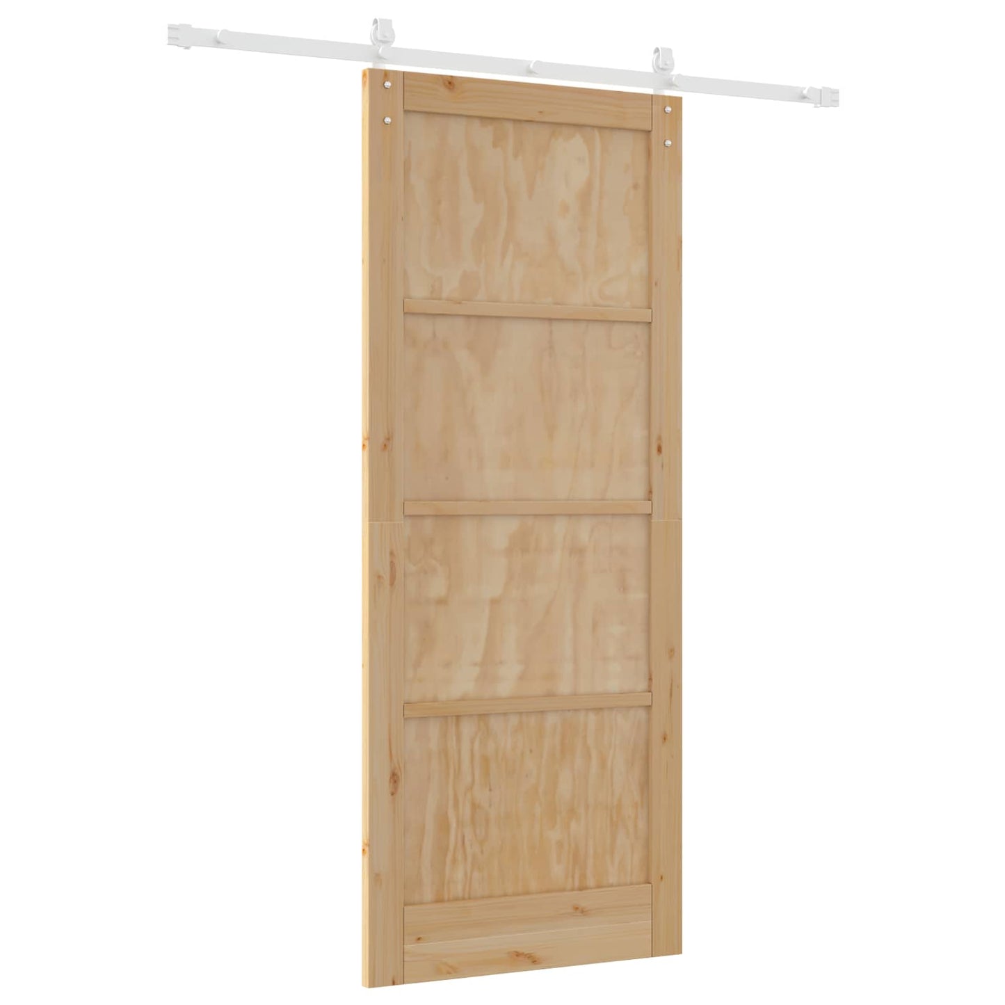 vidaXL Συρόμενη Πόρτα 86 x 211 cm Μασίφ Ξύλο Πεύκου Φυσικό και Λευκό