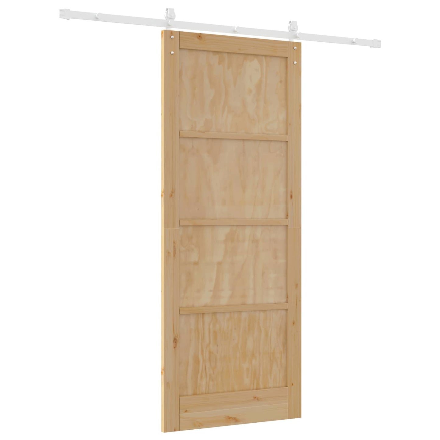 vidaXL Συρόμενη Πόρτα 86 x 211 cm Μασίφ Ξύλο Πεύκου Φυσικό και Λευκό