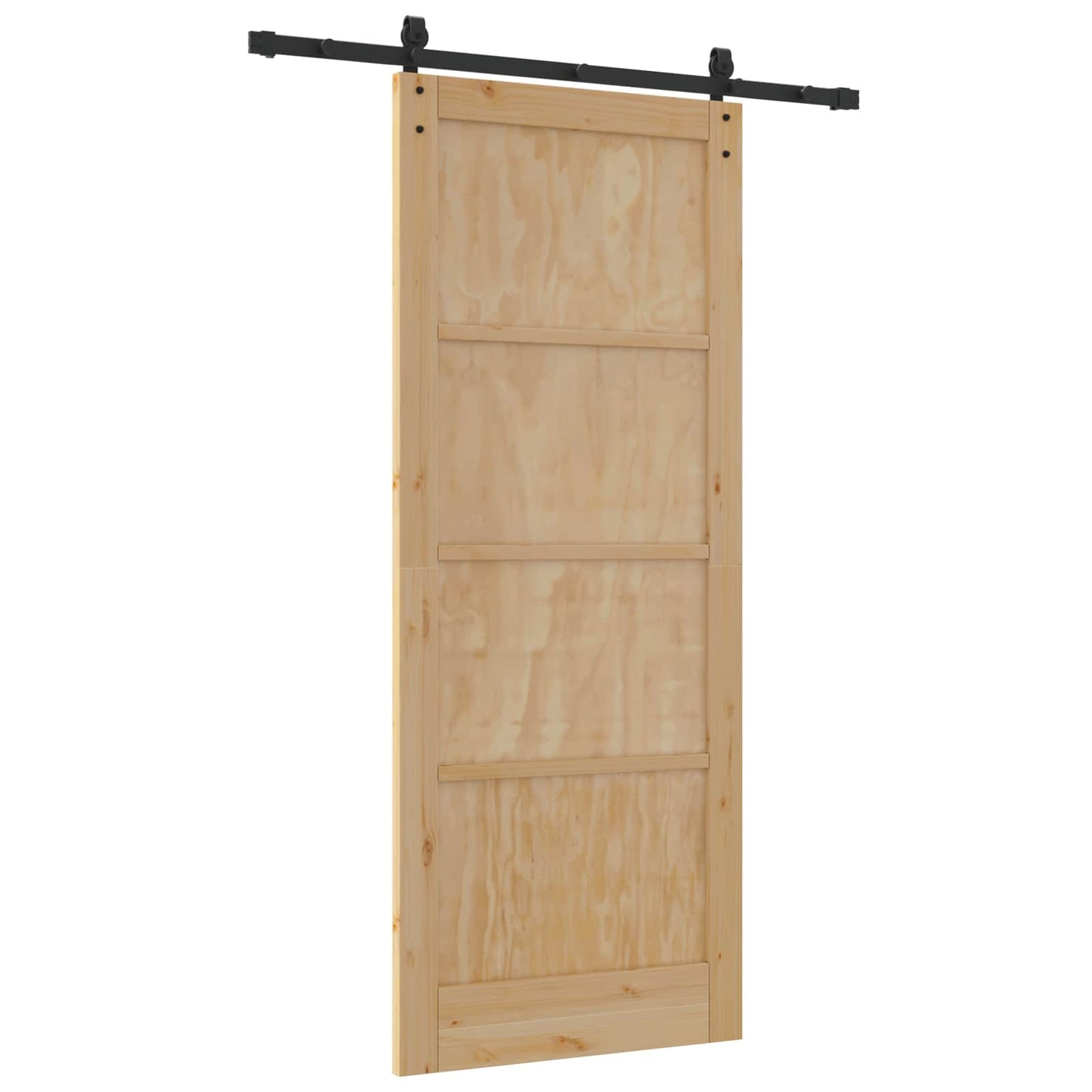 vidaXL Συρόμενη Πόρτα Φυσικό 86 x 211 cm Μασίφ Ξύλο Πεύκου