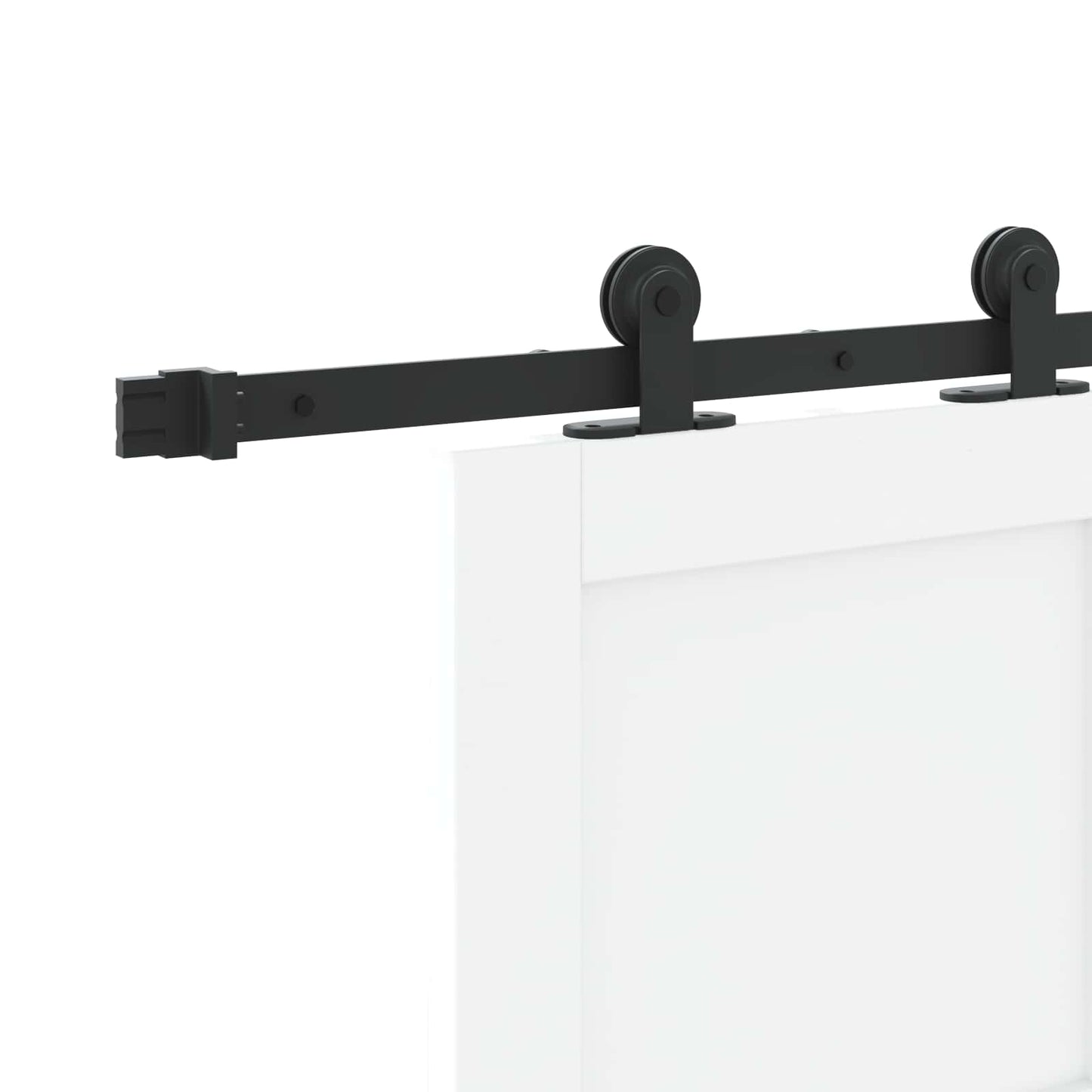 vidaXL Συρόμενη Πόρτα Λευκό και Μαύρο 83 x 202 εκ. Μασίφ Ξύλο Πεύκου