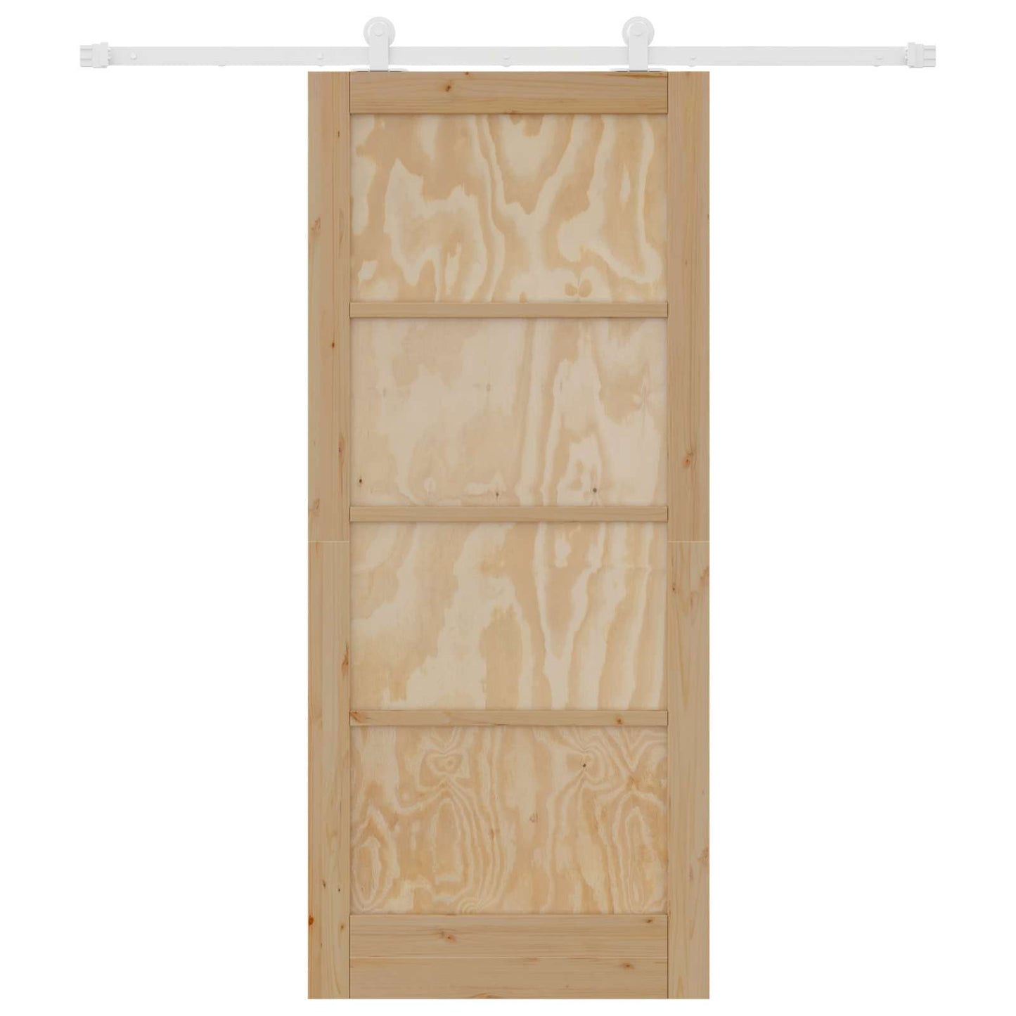 vidaXL Συρόμενη Πόρτα Φυσικό και Λευκό 86 x 198,5 cm Μασίφ Ξύλο Πεύκου