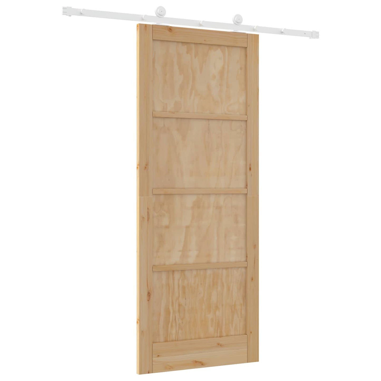 vidaXL Συρόμενη Πόρτα Φυσικό και Λευκό 86 x 211 cm Μασίφ Ξύλο Πεύκου