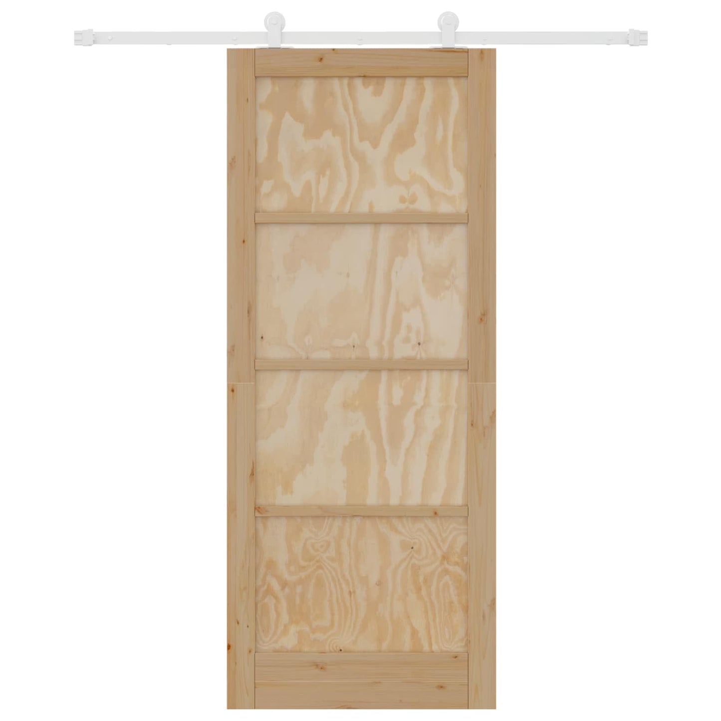 vidaXL Συρόμενη Πόρτα Φυσικό και Λευκό 86 x 211 cm Μασίφ Ξύλο Πεύκου