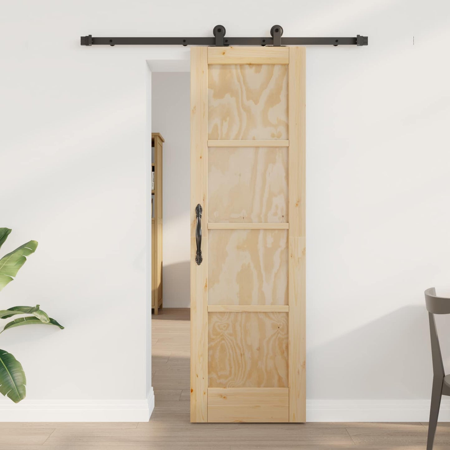 vidaXL Συρόμενη Πόρτα ORKDAL 61 x 198,5 εκ. Μασίφ Ξύλο Πεύκου Φυσικό
