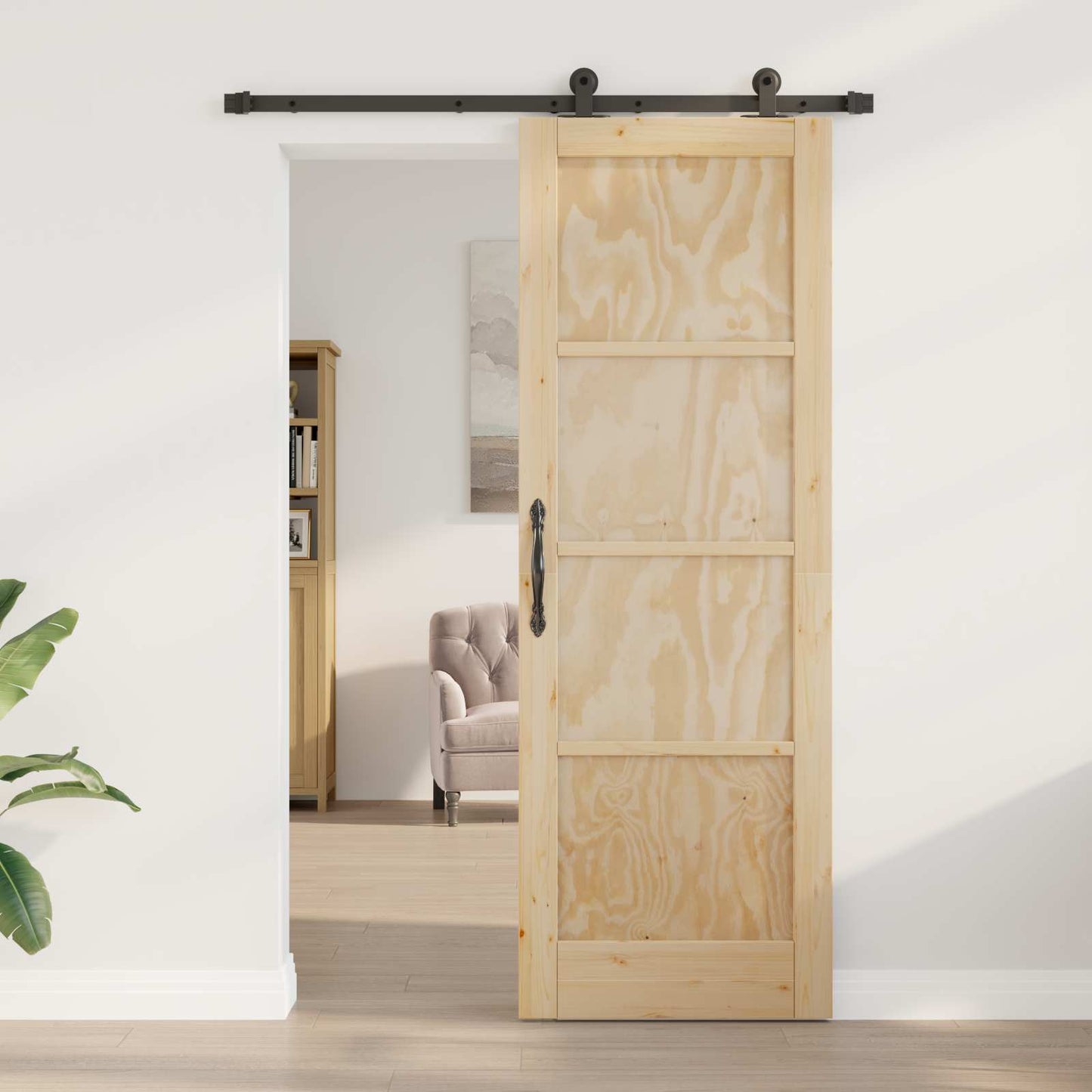 vidaXL Συρόμενη Πόρτα ORKDAL 73,5 x 211 εκ Μασίφ Ξύλο Πεύκου Φυσικό