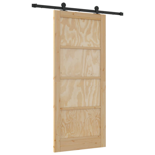 vidaXL Συρόμενη Πόρτα ORKDAL 86 x 198,5 cm Μασίφ Ξύλο Πεύκου Φυσικό