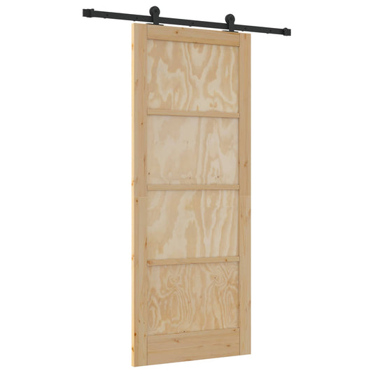 vidaXL Συρόμενη Πόρτα ORKDAL 86 x 211 cm Μασίφ Ξύλο Πεύκου Φυσικό