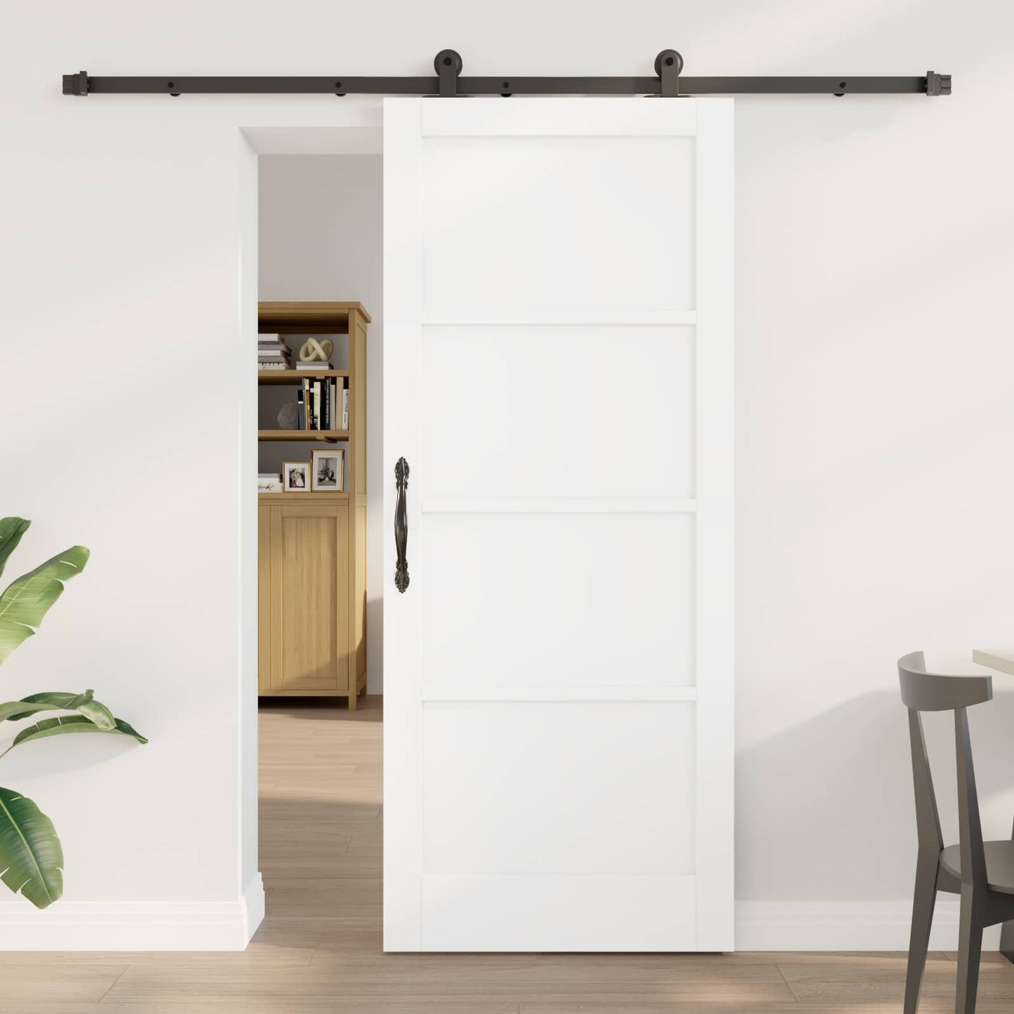 vidaXL Συρόμενη Πόρτα ORKDAL 83 x 202 εκ. Μασίφ Ξύλο Πεύκου Λευκό