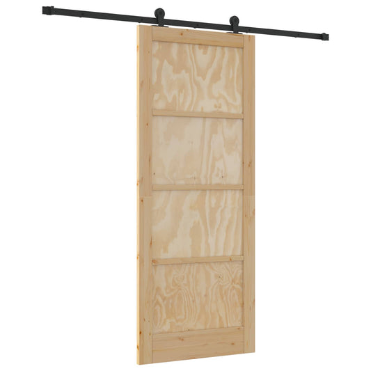 vidaXL Συρόμενη Πόρτα ORKDAL 86 x 211 cm Μασίφ Ξύλο Πεύκου Φυσικό