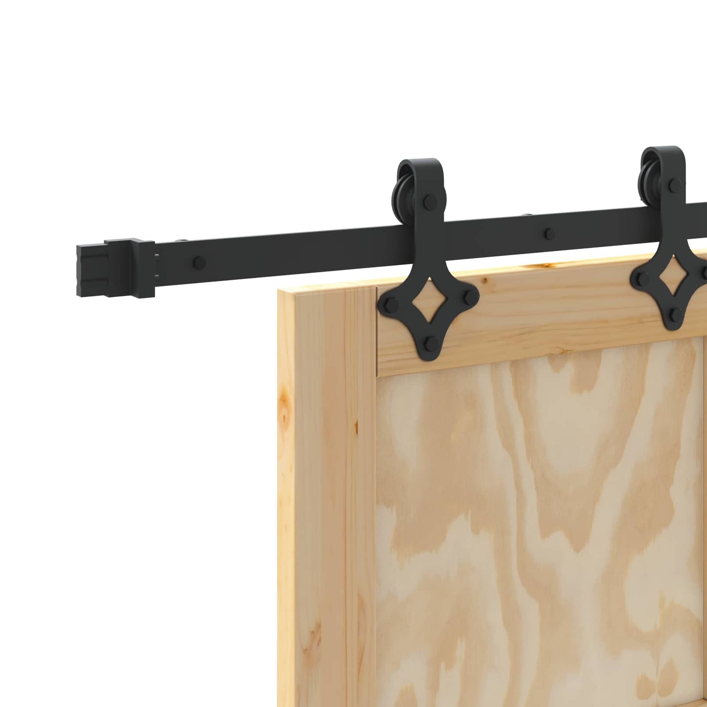 vidaXL Συρόμενη Πόρτα Φυσικό και Μαύρο 86 x 198,5 cm Μασίφ Ξύλο Πεύκου