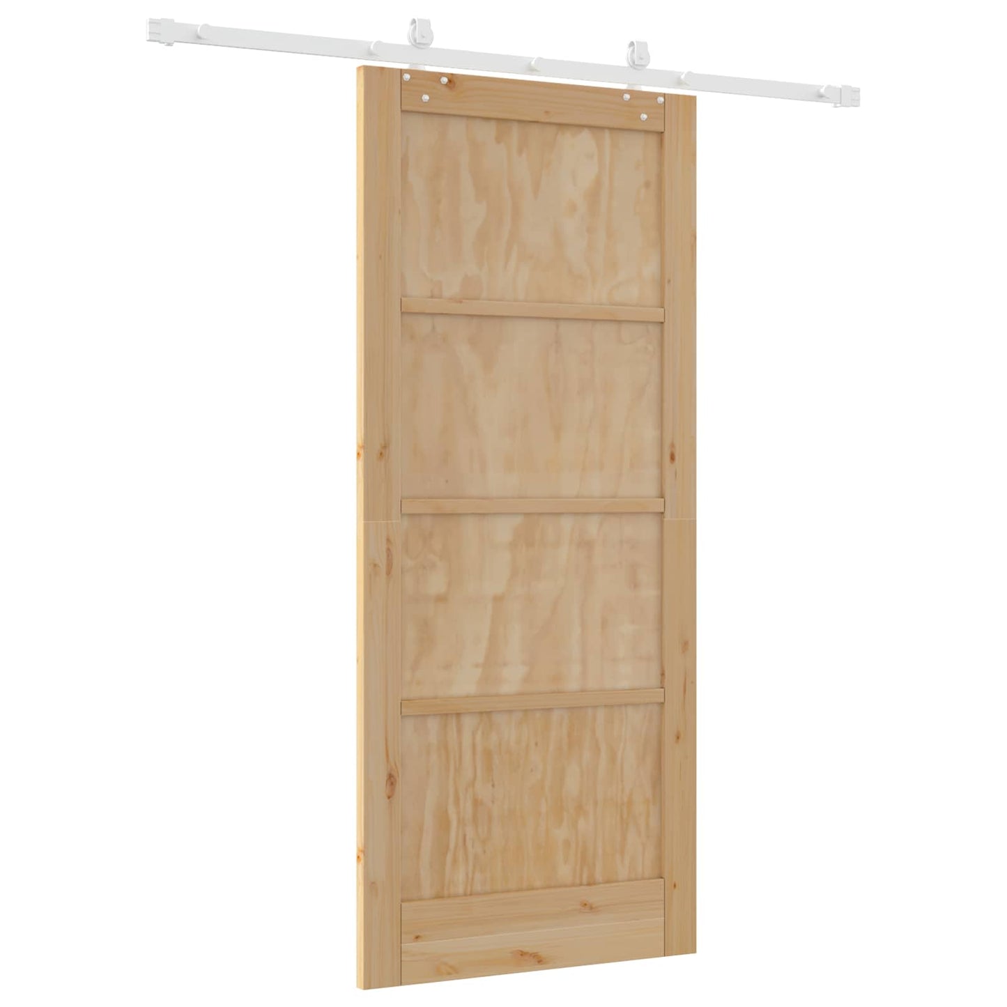 vidaXL Συρόμενη Πόρτα Φυσικό και Λευκό 86 x 198,5 cm Μασίφ Ξύλο Πεύκου