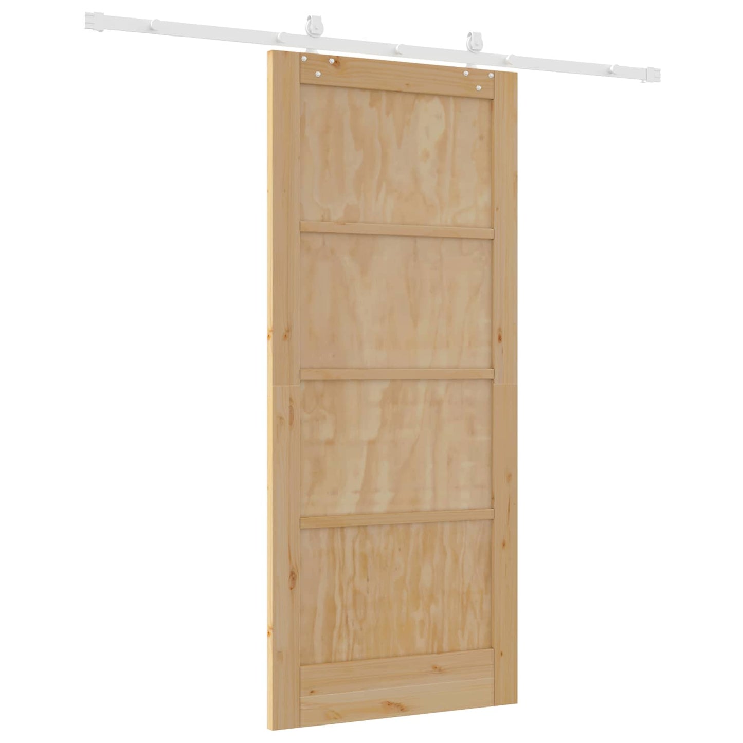 vidaXL Συρόμενη Πόρτα Φυσικό και Λευκό 86 x 198,5 cm Μασίφ Ξύλο Πεύκου