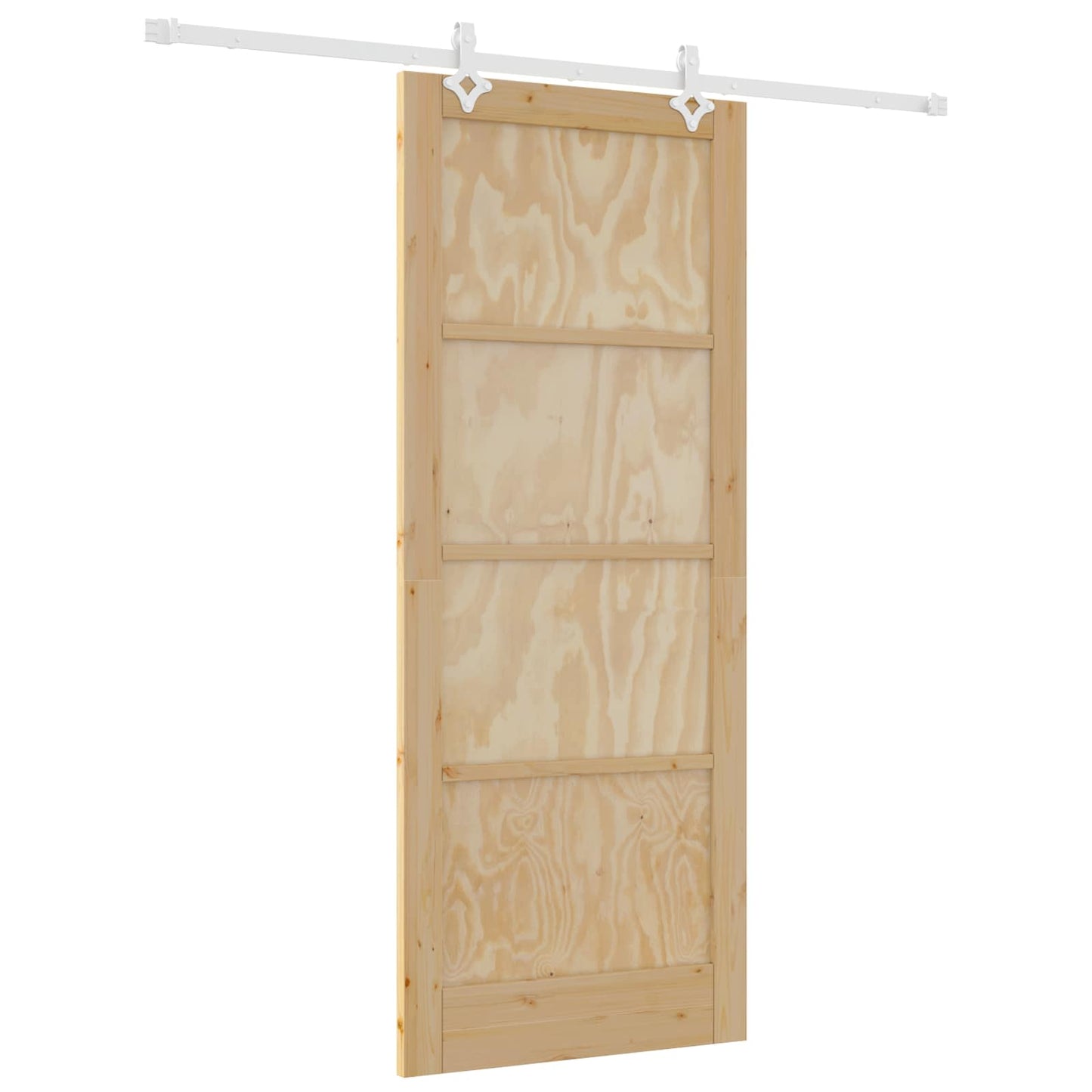 vidaXL Συρόμενη Πόρτα Φυσικό και Λευκό 86 x 211 cm Μασίφ Ξύλο Πεύκου