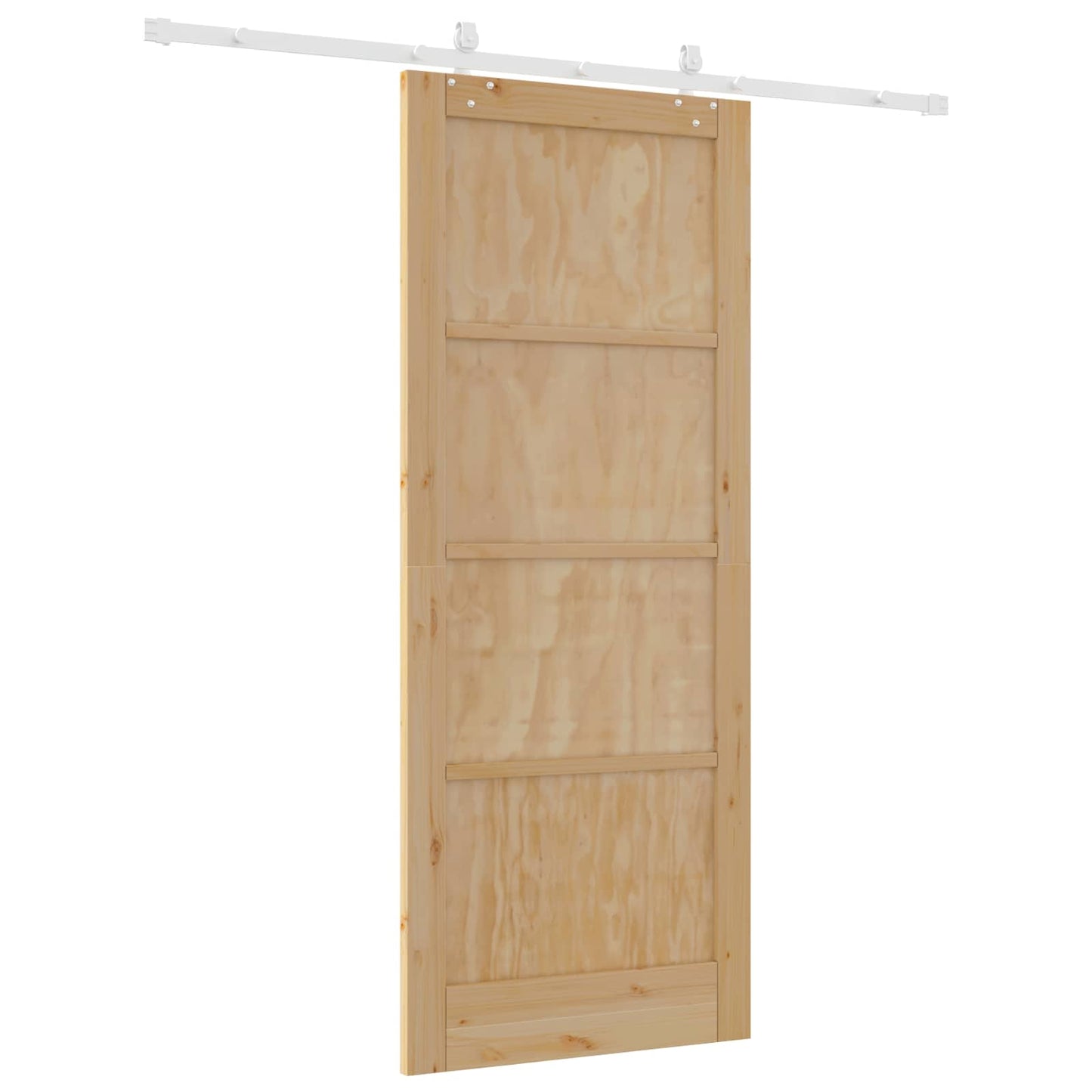 vidaXL Συρόμενη Πόρτα Φυσικό και Λευκό 86 x 211 cm Μασίφ Ξύλο Πεύκου