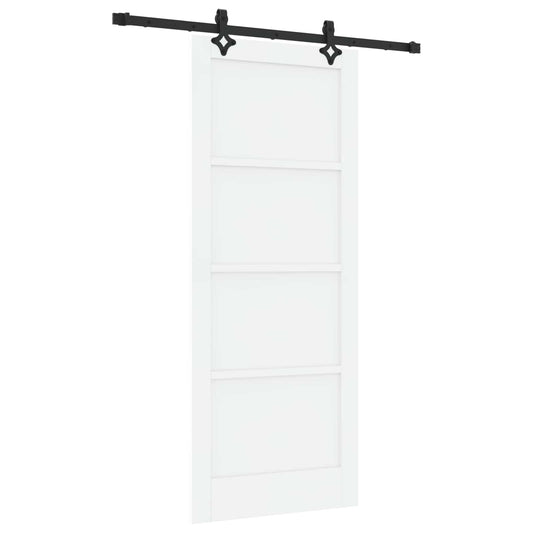 vidaXL Συρόμενη Πόρτα ORKDAL 83 x 202 εκ. Μασίφ Ξύλο Πεύκου Λευκό