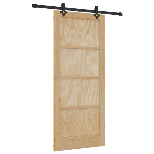 vidaXL Συρόμενη Πόρτα ORKDAL 86 x 198,5 cm Μασίφ Ξύλο Πεύκου Φυσικό