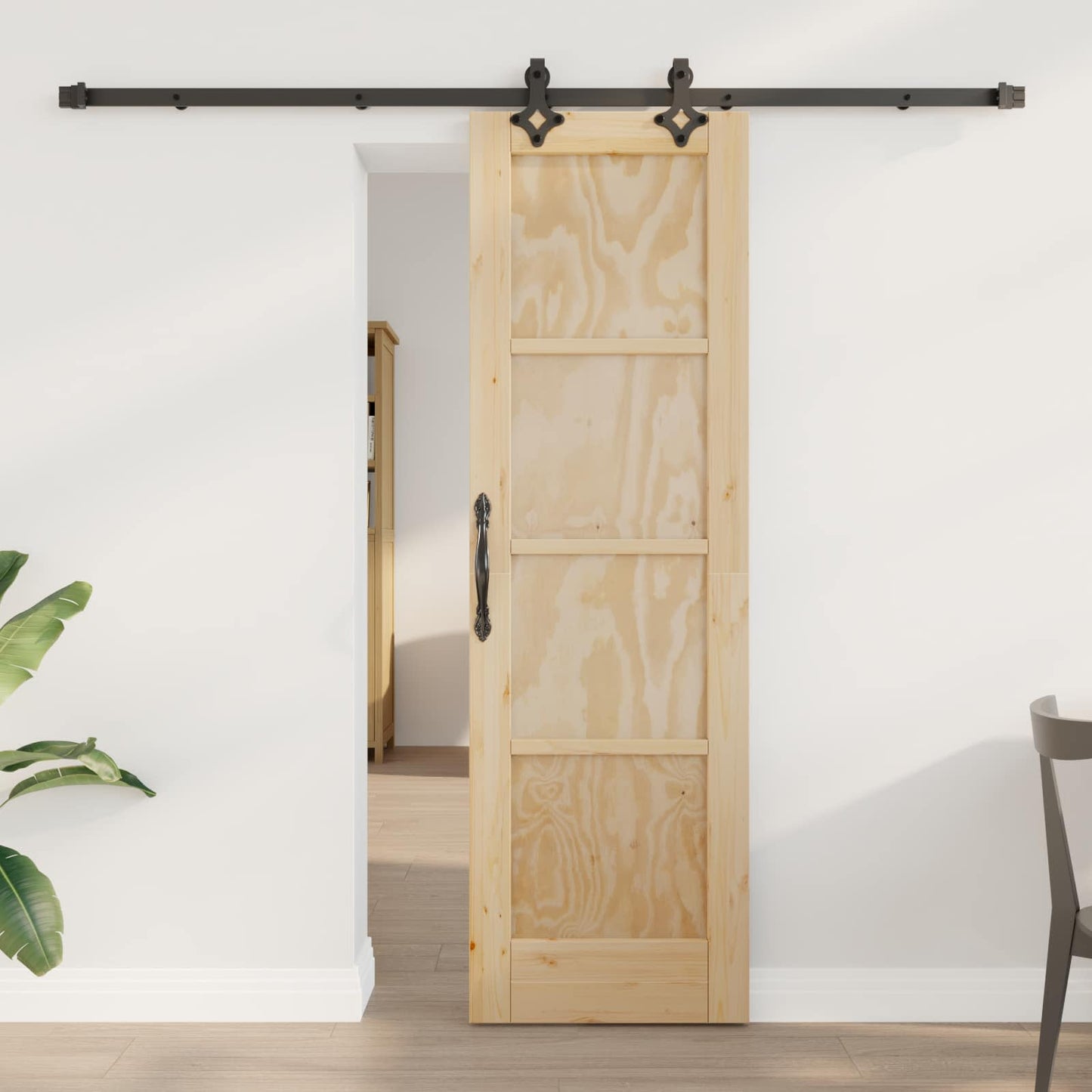 vidaXL Συρόμενη Πόρτα ORKDAL 61 x 198,5 εκ. Μασίφ Ξύλο Πεύκου Φυσικό