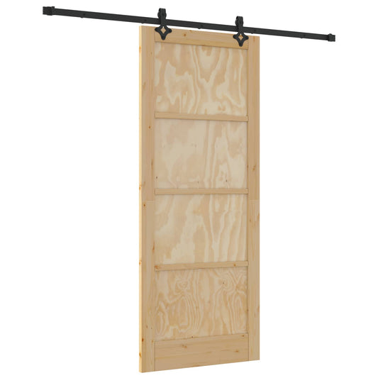 vidaXL Συρόμενη Πόρτα ORKDAL 86 x 211 cm Μασίφ Ξύλο Πεύκου Φυσικό