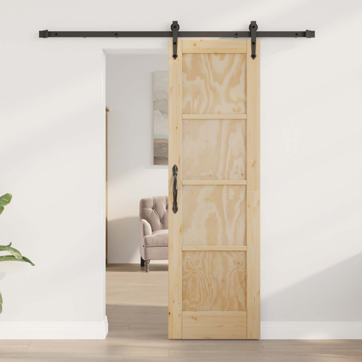 vidaXL Συρόμενη Πόρτα ORKDAL 61 x 198,5 εκ. Μασίφ Ξύλο Πεύκου