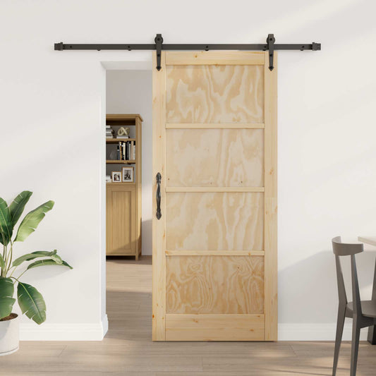 vidaXL Συρόμενη Πόρτα ORKDAL 86 x 198,5 cm Μασίφ Ξύλο Πεύκου