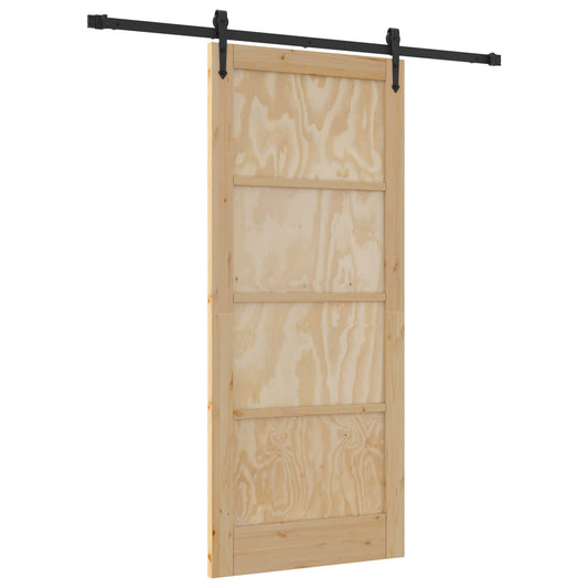 vidaXL Συρόμενη Πόρτα ORKDAL 86 x 198,5 cm Μασίφ Ξύλο Πεύκου