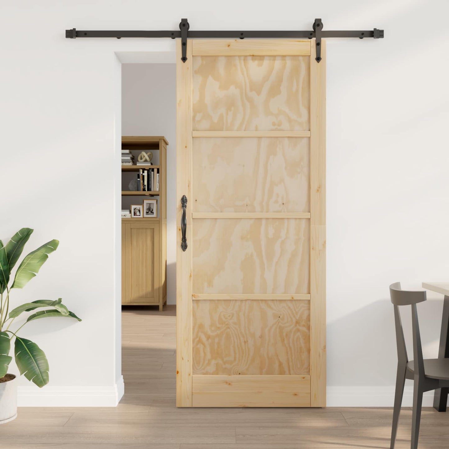 vidaXL Συρόμενη Πόρτα ORKDAL 86 x 211 cm Μασίφ Ξύλο Πεύκου