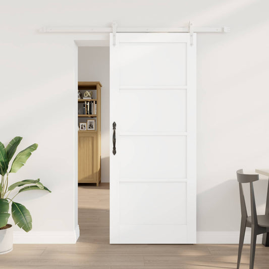vidaXL Συρόμενη Πόρτα ORKDAL 83 x 202 εκ. Μασίφ Ξύλο Πεύκου Λευκό