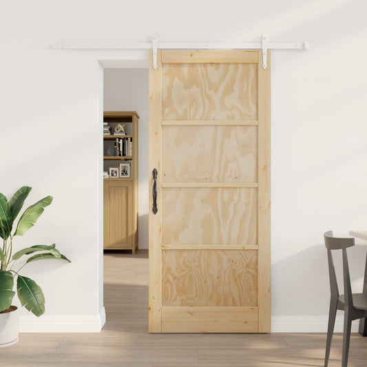 vidaXL Συρόμενη Πόρτα ORKDAL 86 x 198,5 cm Μασίφ Ξύλο Πεύκου