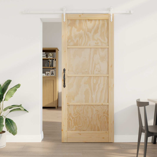 vidaXL Συρόμενη Πόρτα ORKDAL 86 x 211 cm Μασίφ Ξύλο Πεύκου