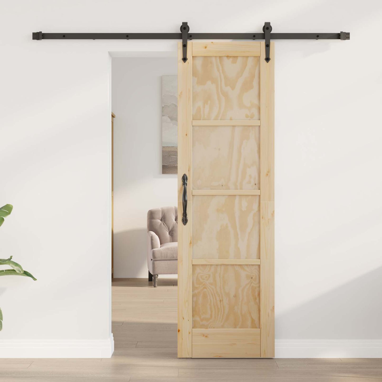 vidaXL Συρόμενη Πόρτα ORKDAL 61 x 198,5 εκ. Μασίφ Ξύλο Πεύκου