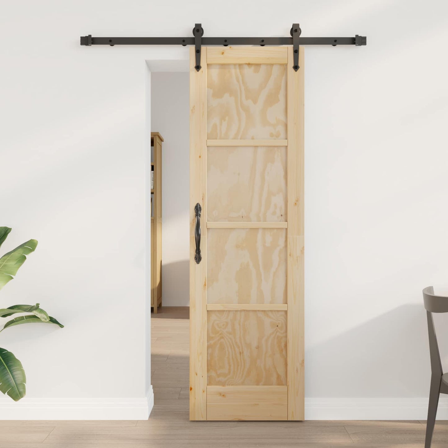 vidaXL Συρόμενη Πόρτα ORKDAL 61 x 198,5 εκ. Μασίφ Ξύλο Πεύκου Φυσικό