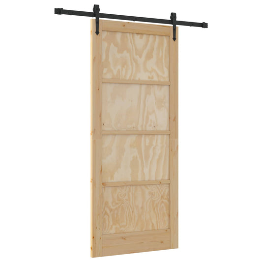 vidaXL Συρόμενη Πόρτα ORKDAL 86 x 198,5 cm Μασίφ Ξύλο Πεύκου Φυσικό