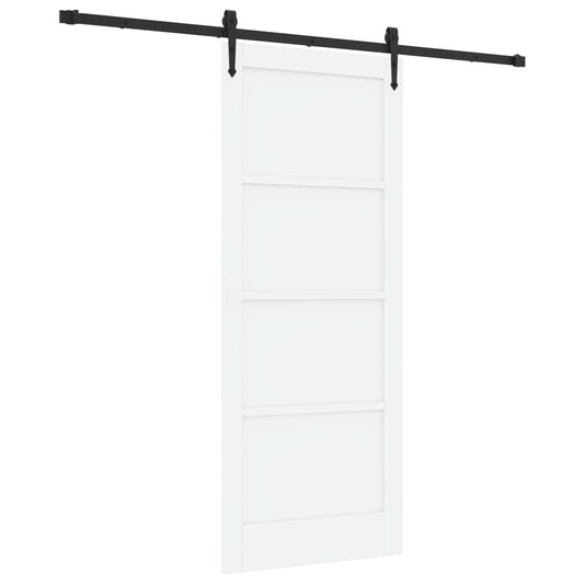 vidaXL Συρόμενη Πόρτα ORKDAL 83 x 202 εκ. Μασίφ Ξύλο Πεύκου Λευκό