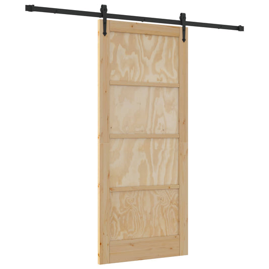 vidaXL Συρόμενη Πόρτα ORKDAL 86 x 198,5 cm Μασίφ Ξύλο Πεύκου Φυσικό