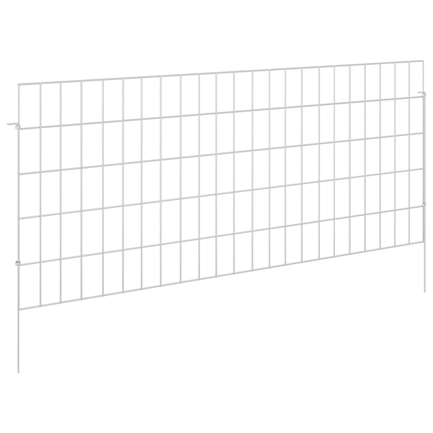 vidaXL Περίφραξη Κήπου με Στήλες 24 τμχ. 115 x 50 cm Ασημί