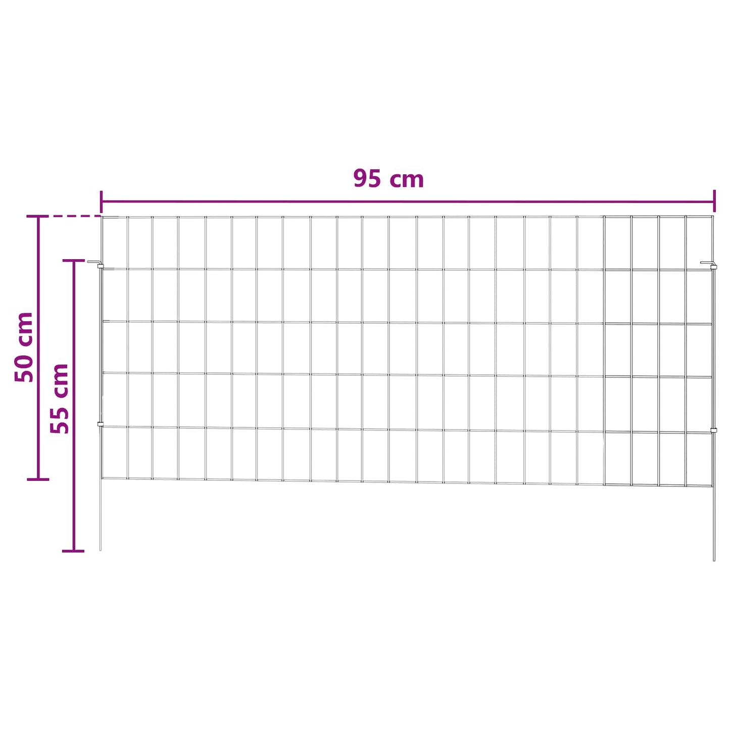vidaXL Περίφραξη Κήπου με Στήλες 24 τμχ. 115 x 50 cm Ασημί