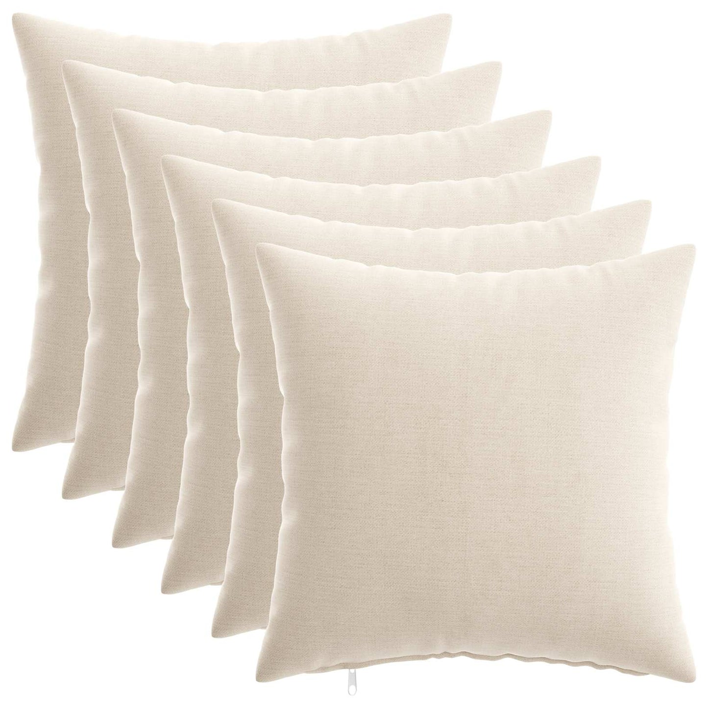 vidaXL Μαξιλάρι 6 τμχ. HEERLEN Κρεμ 30 x 30 cm Ύφασμα Chenille