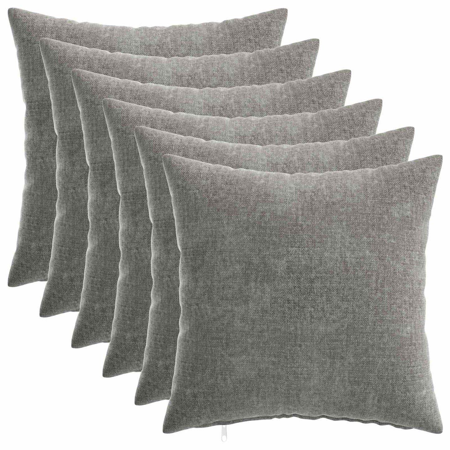 vidaXL Μαξιλάρι 6 τμχ. HEERLEN Σκούρο Γκρι 35 x 35 cm Ύφασμα Chenille