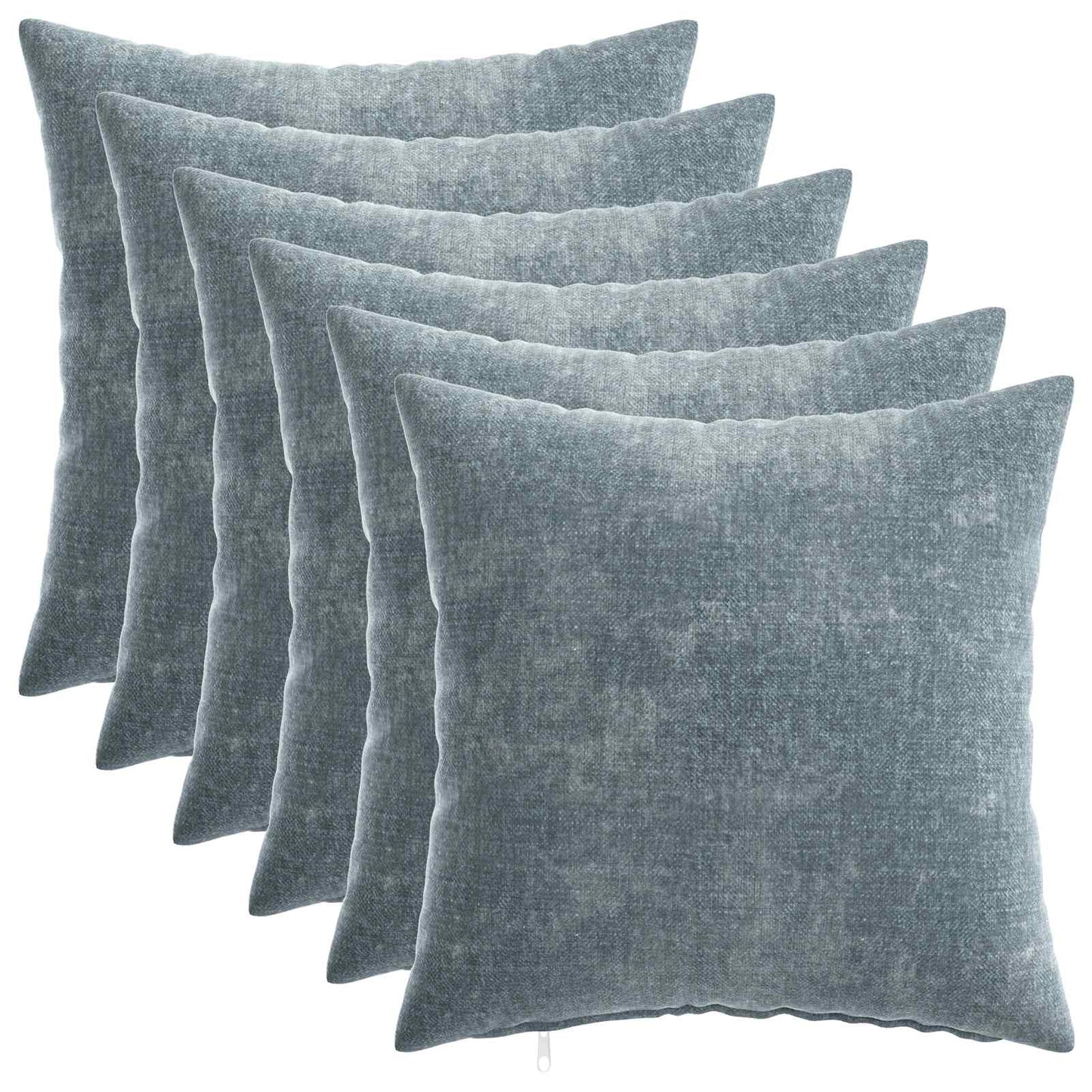 vidaXL Μαξιλάρι 6 τμχ. HEERLEN Γαλάζιο 35 x 35 cm Ύφασμα Chenille