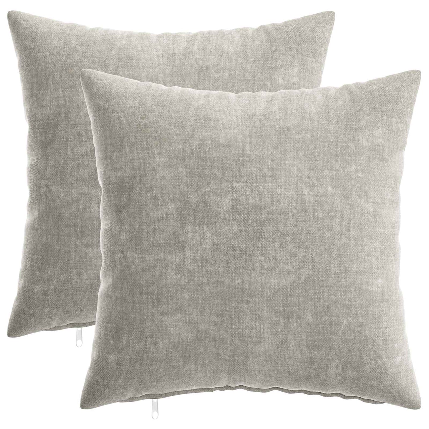 vidaXL Μαξιλάρι 2 τμχ. HEERLEN Ανοιχτό γκρι 40 x 40 cm Ύφασμα Chenille